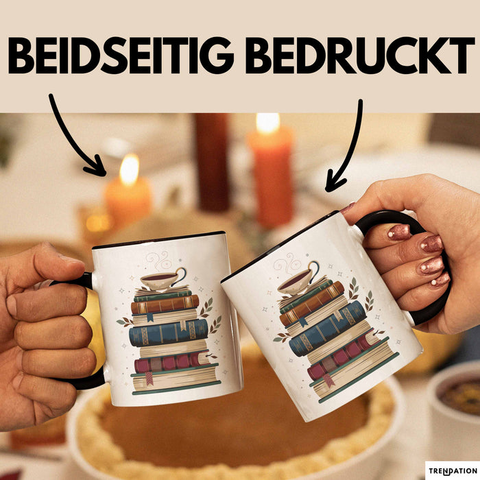 Bücherwurm Tasse Geschenkidee für Vielleser Lustiger Spruch Trendation
