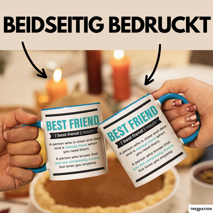 Tasse Geschenk Best Friend Definition Lustiger Spruch Becher Blau Trendation
