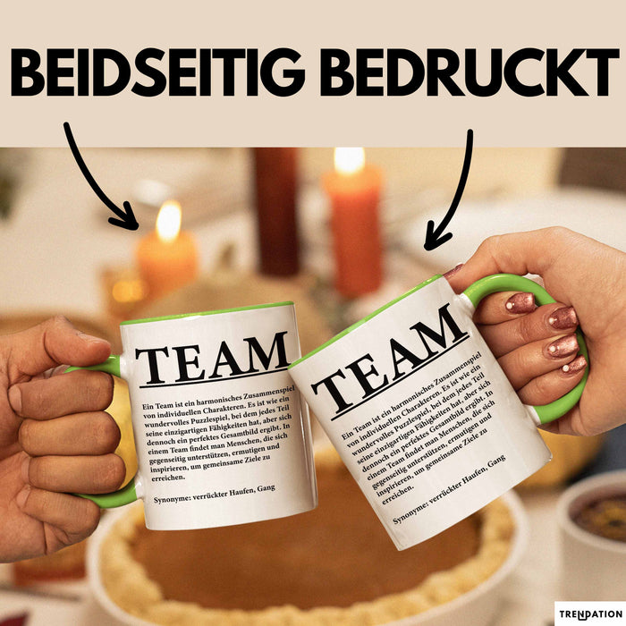 Büroarbeit Kollege Wertschätzung Tasse Geschenk Lustige Geschenkidee Spruch Team Grün Trendation