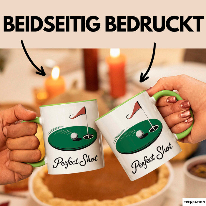 Golf Liebhaber Tasse Perfekter Schlag Geschenkidee Grün Trendation