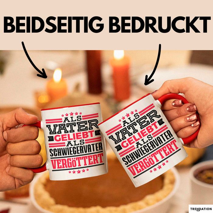 Schwiegervater Tasse Geschenk Geburtstag Bester Schwiegerpapa Geschenkidee Becher Rot Trendation