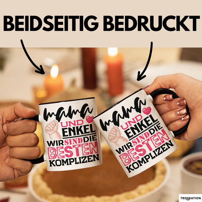 Mama Und Enkel Tasse Geschenk Beste Komplizen Lustiger Spruch Schwarz Trendation