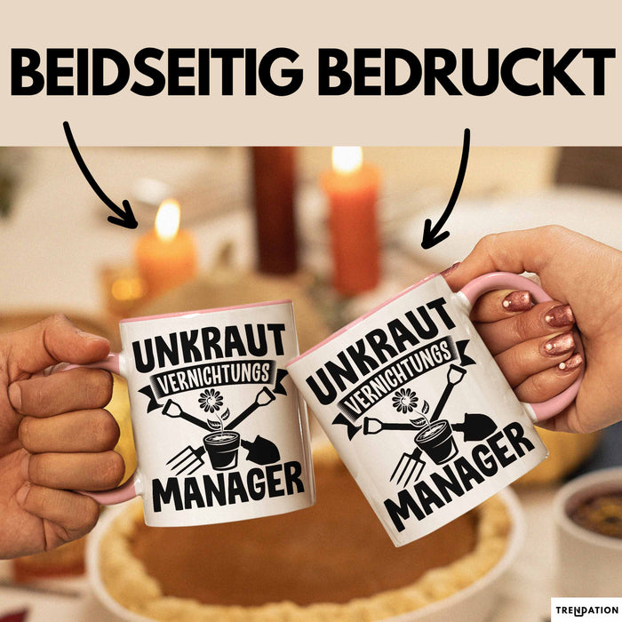 Gärtner Tasse Geschenk Unkraut Vernichtungsmanager Rosa Trendation