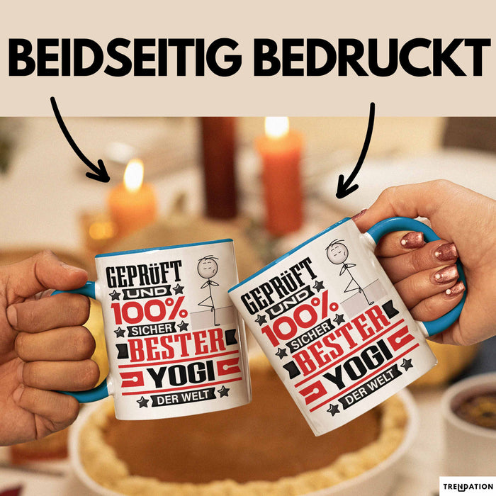 Yogi Geschenk Lustiger Spruch für Yogi Geschenkidee Bester Yogi Der Welt Blau Trendation
