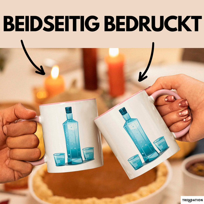 Wodka Trinker Tasse Geschenkidee für Spirituosen Liebhaber Rosa Trendation
