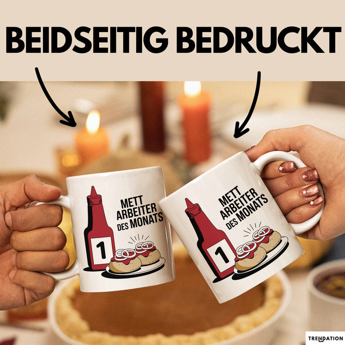 Metzger Tasse Geschenk Mett Arbeiter Des Monats Geschenkidee Lustig Beruf Weiß Trendation