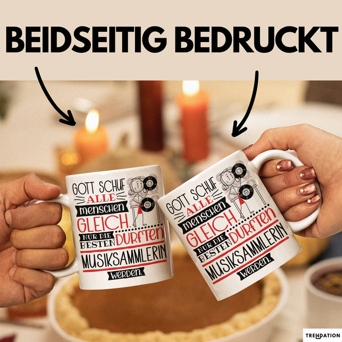 Musiksammlerin Geschenk Becher Tasse Gott Schuf Alle Menschen Gleich Nur Die Besten Durfeten Musiksammlerin Werden Geschenkidee Lustig Weiß Trendation