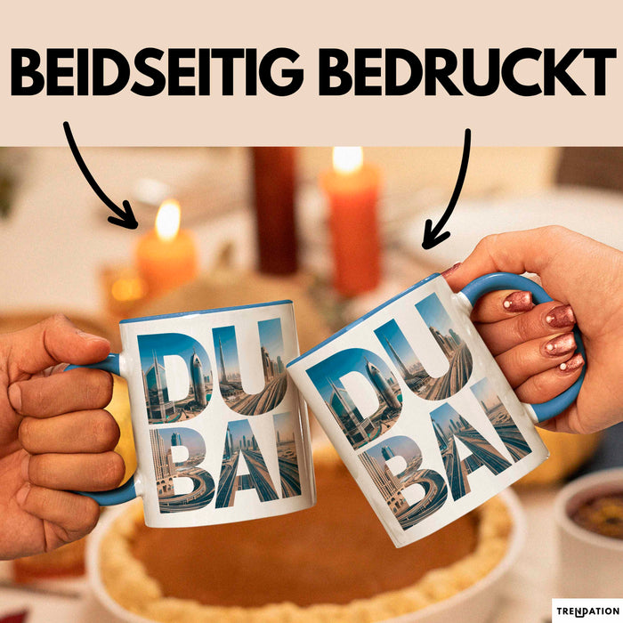 Dubai VAE Tasse Geschenk Lustige Geschenkidee Spruch Blau Trendation