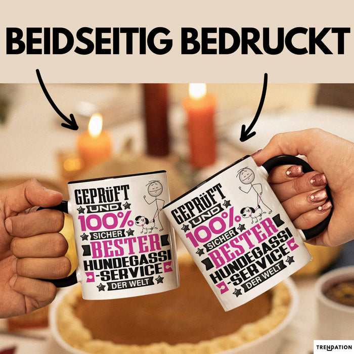 Hundegassi-Service Geschenk Lustiger Spruch für Hundegassi-Service Geschenkidee Bester Hundegassi-Service Der Welt Schwarz Trendation