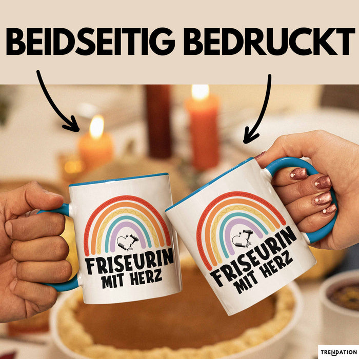 Friseurin Tasse Geschenk Friseurin Mit Herz Frisörin Geschenkidee Blau Trendation