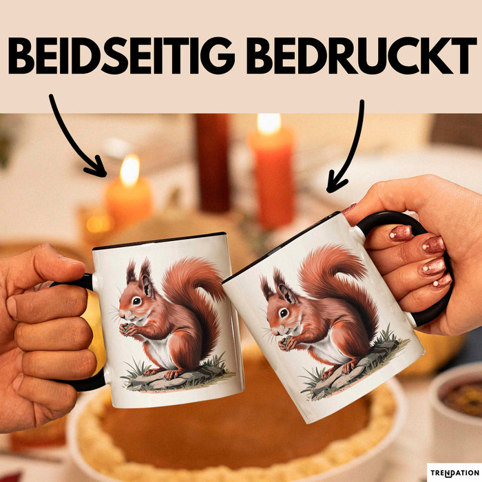 Eichhörnchen Tierliebhaber Tasse Geschenk Lustige Geschenkidee Spruch Schwarz Trendation