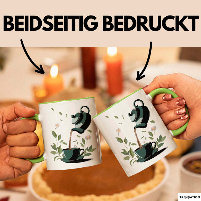 Tee Trinker Tasse Geschenk Lustige Geschenkidee Spruch Für Tee Liebhaber Grün Trendation