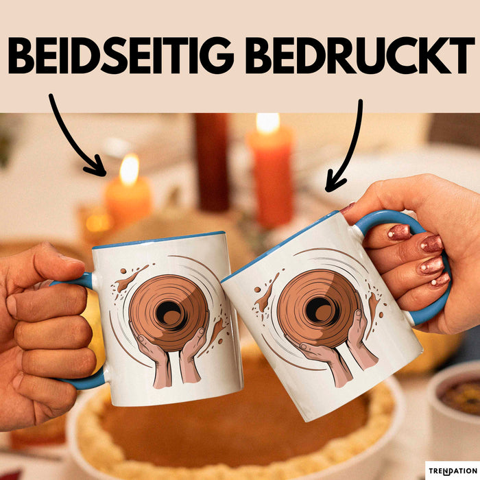Töpfer Künstler Tasse Geschenk Lustige Geschenkidee Spruch Für Ton Kreative Blau Trendation