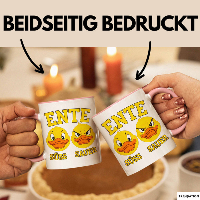 Quietscheente Tier Tasse Geschenk Lustige Geschenkidee Spruch Ente Süss Sauer Rosa Trendation