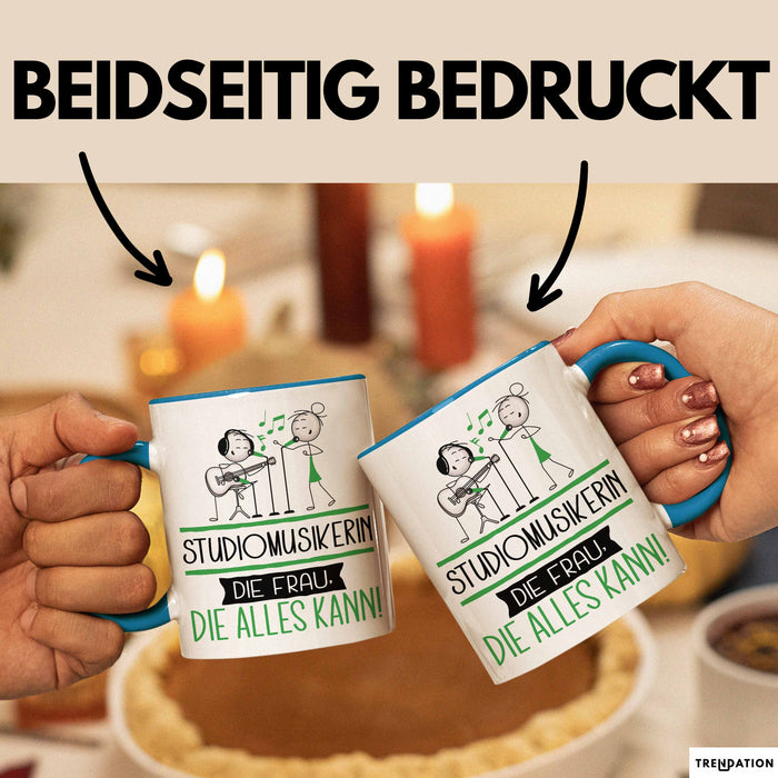 Studiomusikerin Geschenk Tasse Becher Die Frau Die Allen Kann Geschenkidee für eine Studiomusikerin Lustig Blau Trendation