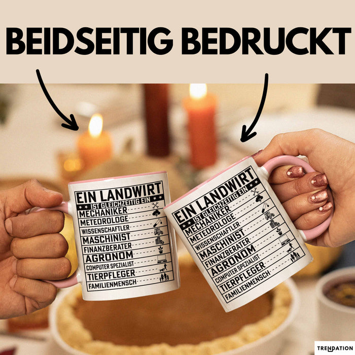 Landwirt Geschenk Tasse Lustiger Spruch Geschenkidee Ein Landwirt Ist Gleichzeitig Ein Rosa Trendation
