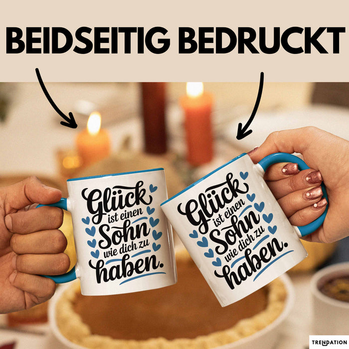 Sohn Tasse Geschenk Glueck Ist Einen Sohn Wie Dich Geschenkidee Mama Papa