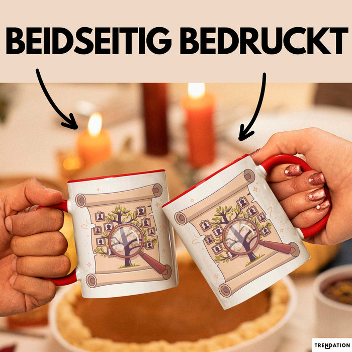 Genealoge Tasse Geschenk Lustige Geschenkidee Spruch Für Stammbaum Forscher Rot Trendation