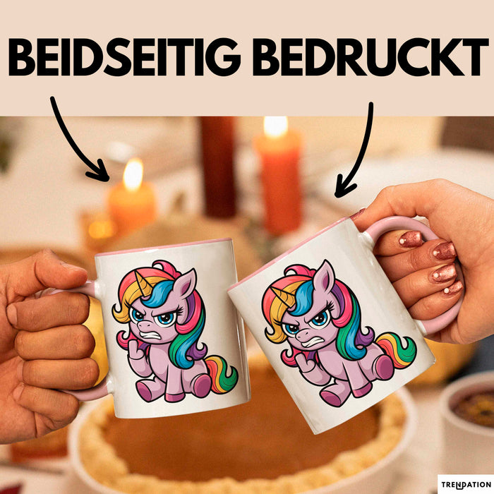 Sarkastisches Einhorn Tasse Geschenk Lustige Geschenkidee Rosa Trendation