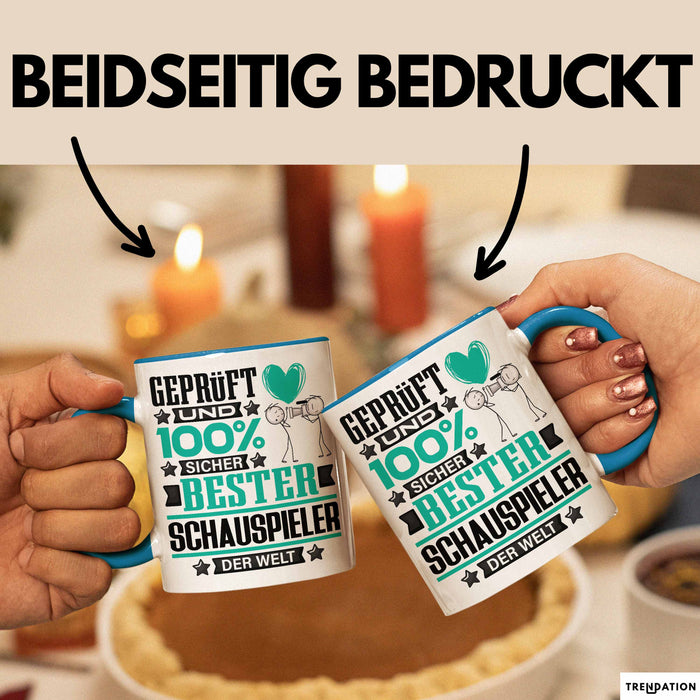 Schauspieler Geschenk Lustiger Spruch für Schauspieler Geschenkidee Bester Schauspieler Der Welt Blau Trendation