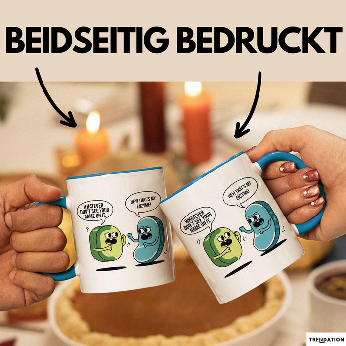 Biologielehrer Unterricht Tasse Geschenk Lustige Geschenkidee Spruch Hey Das Ist Mein Enzym Blau Trendation