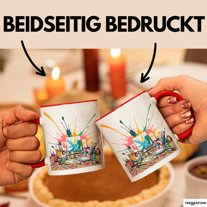 Kunststudent Tasse Geschenk Lustige Geschenkidee Spruch Für Kreative Seelen Rot Trendation