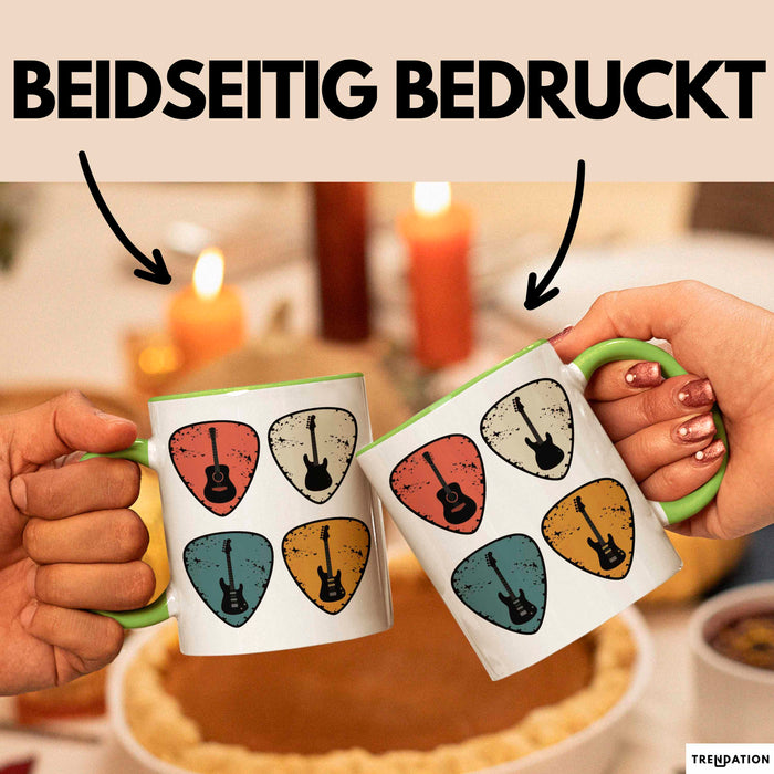 Gitarre Musikliebhaber Musiker Gitarrist Tasse Geschenk Lustige Geschenkidee Spruch Grün Trendation