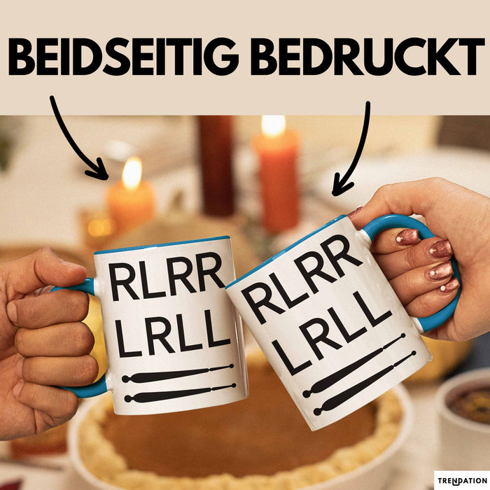 Schlagzeugspieler Schlagzeuger Schlagzeug Tasse Geschenk Lustige Geschenkidee Spruch Rlrr Lrll Blau Trendation