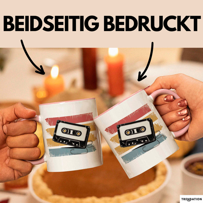 Retro Vintage Kassette Tasse Geschenk Lustige Geschenkidee Spruch Rosa Trendation