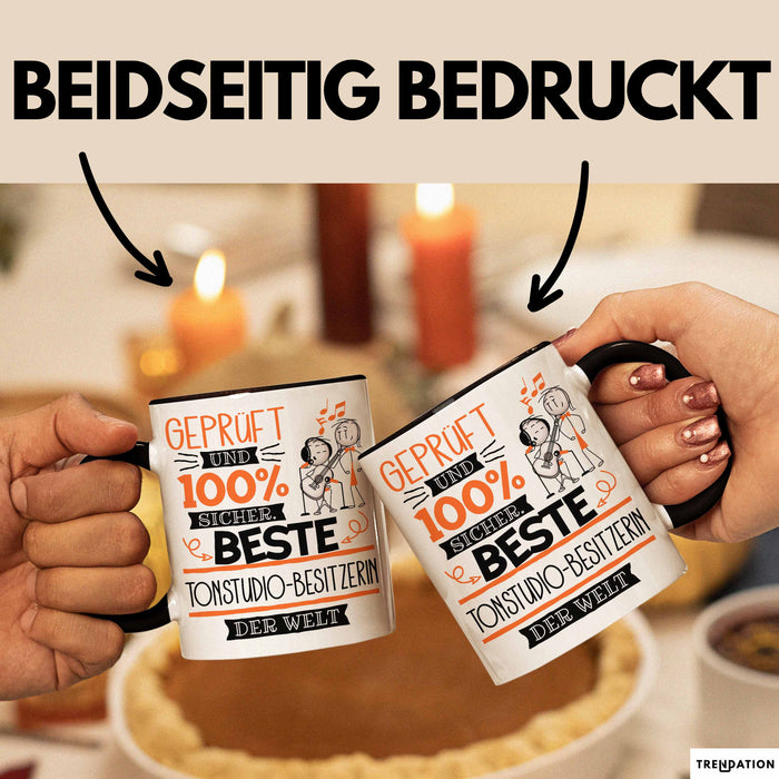 Beste Tonstudio-Besitzerin Der Welt Tasse Geschenk für Eine Tonstudio-Besitzerin Geprüft Und Sicher Geschenkidee Geburtstag Weihnachten Trendation