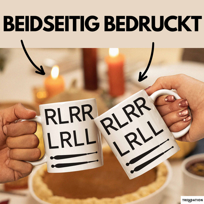 Schlagzeugspieler Schlagzeuger Schlagzeug Tasse Geschenk Lustige Geschenkidee Spruch Rlrr Lrll Weiß Trendation