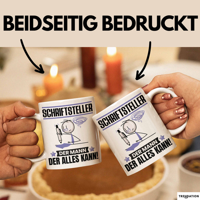 Schriftsteller Tasse Geschenk für Schriftsteller Der Mann Der Alles Kann Geschenkidee zum Geburtstag Weiß Trendation
