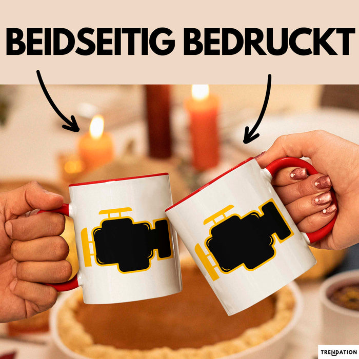 Motorkontrollleuchte Tasse Geschenk Lustige Geschenkidee Rot Trendation