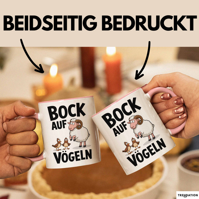 Lustige Tasse Geschenk Bock Auf Voegeln Geschenkidee Witzig Erwachsene Rosa Trendation