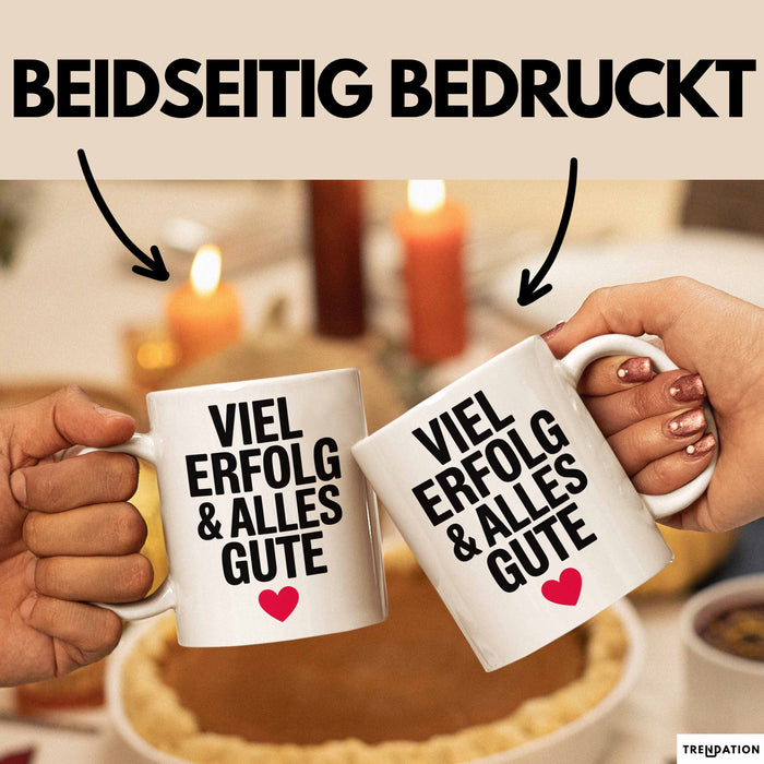 Büroarbeit Kollege Abschied Tasse Geschenk Lustige Geschenkidee Spruch Viel Erfolg Und Alles Gute Weiß Trendation