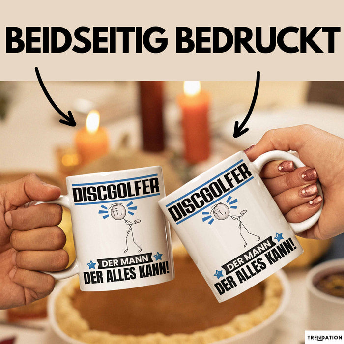 Discgolfer Tasse Geschenk für Discgolfer Der Mann Der Alles Kann Geschenkidee zum Geburtstag Weiß Trendation