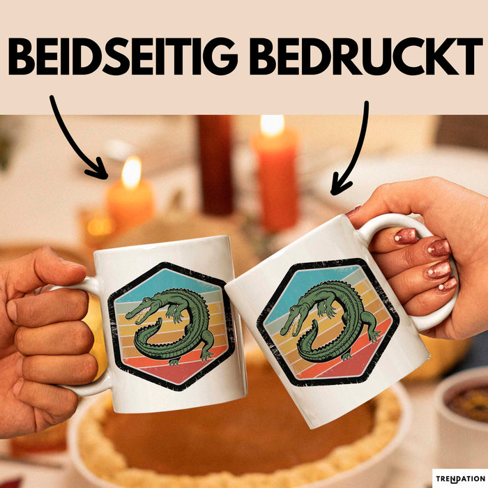Krokodil Tier Tasse Geschenk Lustige Geschenkidee Spruch Weiß Trendation