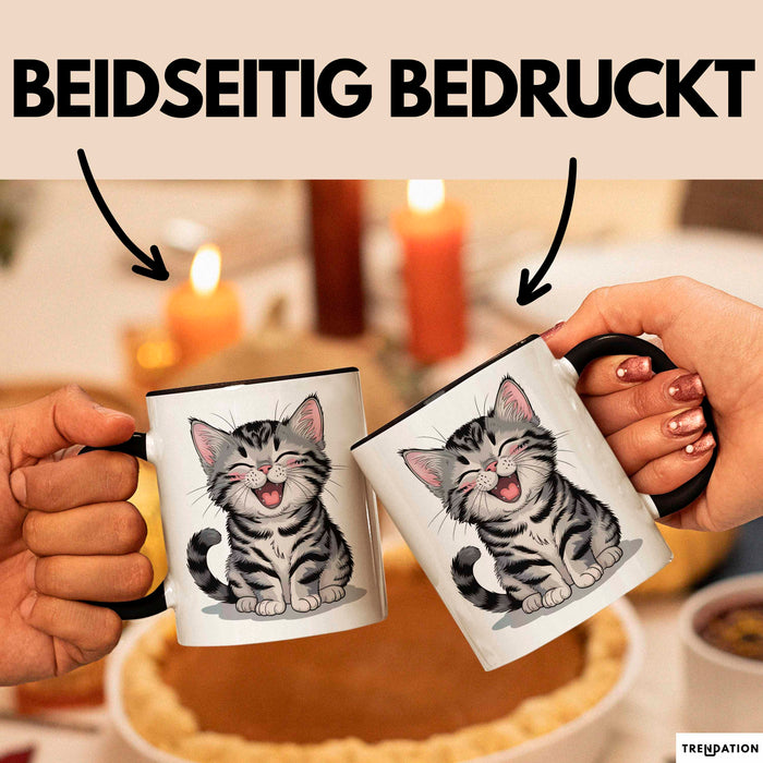 Katzen Tierliebhaber Tasse Geschenk Lustige Geschenkidee Spruch Schwarz Trendation