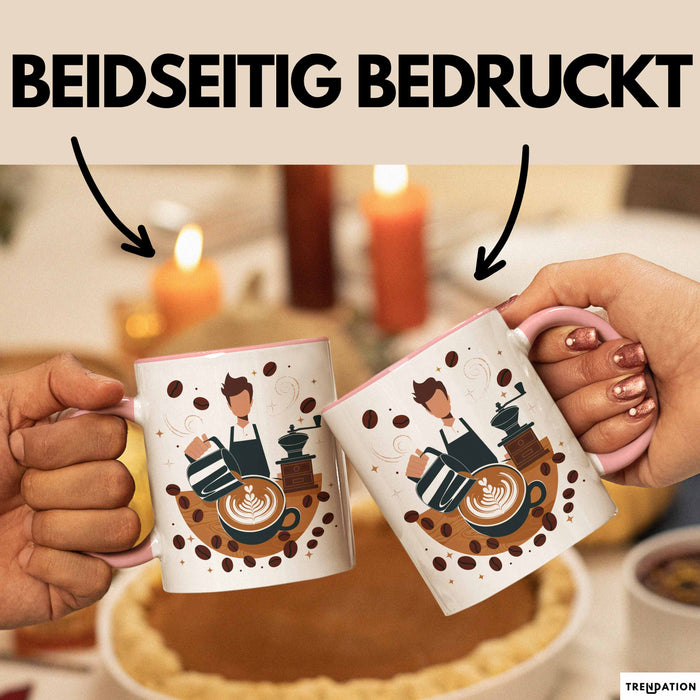 Barista Tasse Geschenk Lustige Geschenkidee Spruch Für Kaffee Liebhaber Rosa Trendation