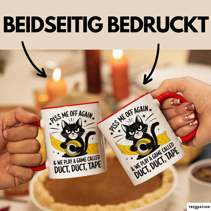 Katzen Tasse Geschenk Duct Duct Tape Geschenkidee Lustig Katze Sarkasmus Rot Trendation