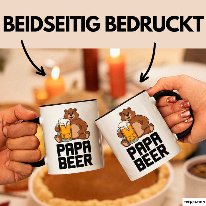 Papa Vatertag Tasse Becher Geschenk Lustige Geschenkidee Spruch Papa Bierbär Trendation