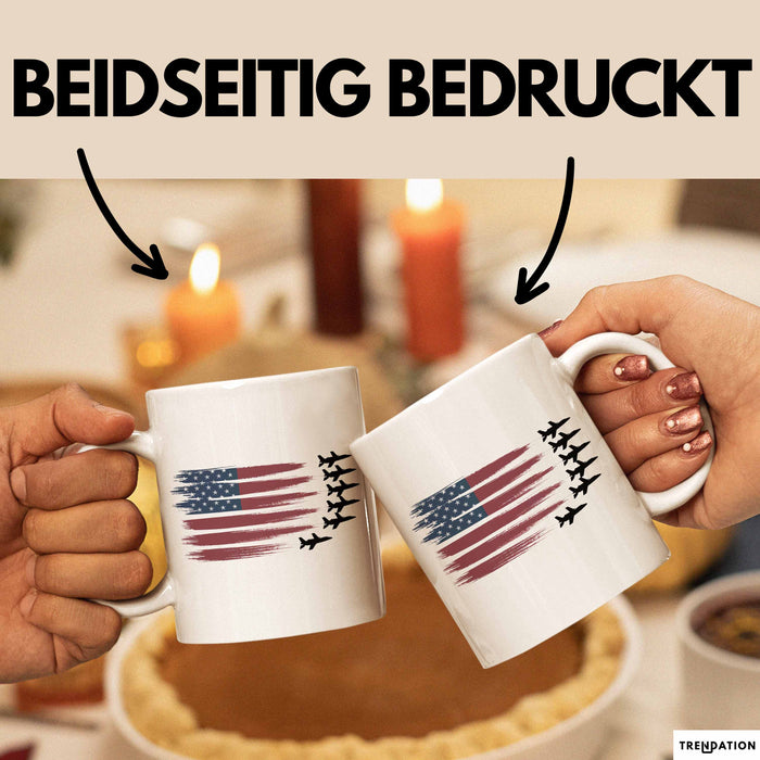 Luftwaffensoldat Pilot USA Flagge Tasse Geschenk Lustige Geschenkidee Spruch Weiß Trendation