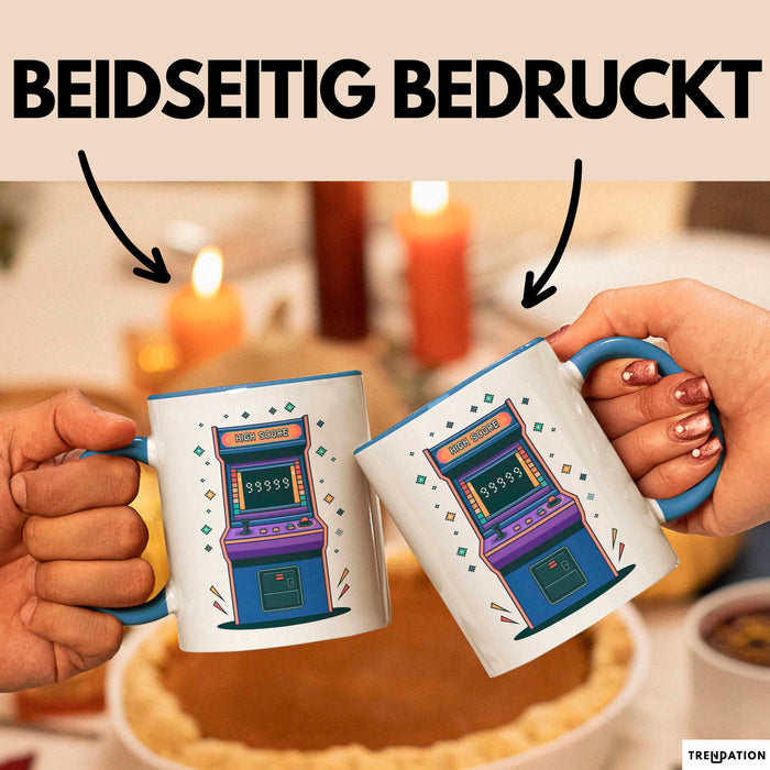Arcade Enthusiast Tasse Geschenk Lustige Geschenkidee Spruch Für Highscore Jäger Blau Trendation