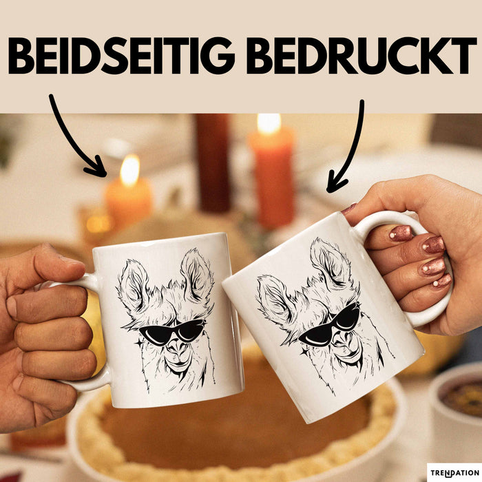 Llama Alpaka Tasse Geschenk Lama Geschenkidee für Lama-Fans Weiß Trendation