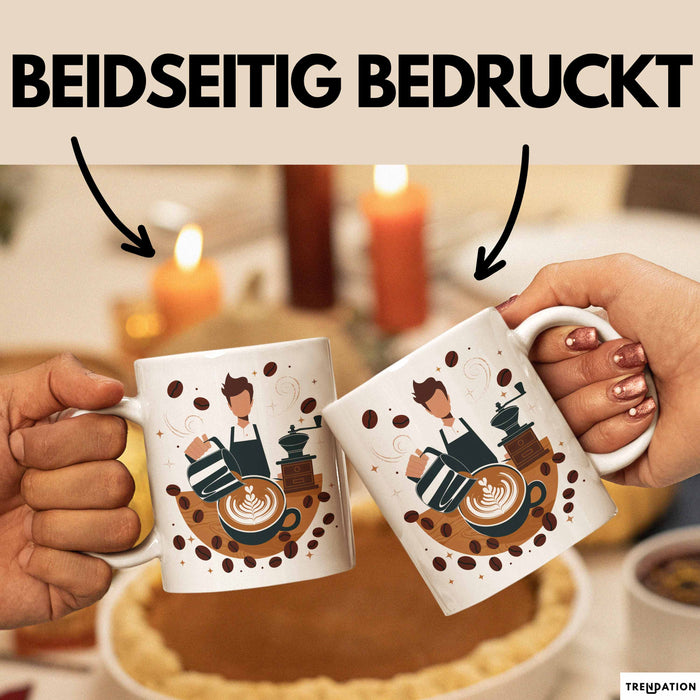 Barista Tasse Geschenk Lustige Geschenkidee Spruch Für Kaffee Liebhaber Weiß Trendation