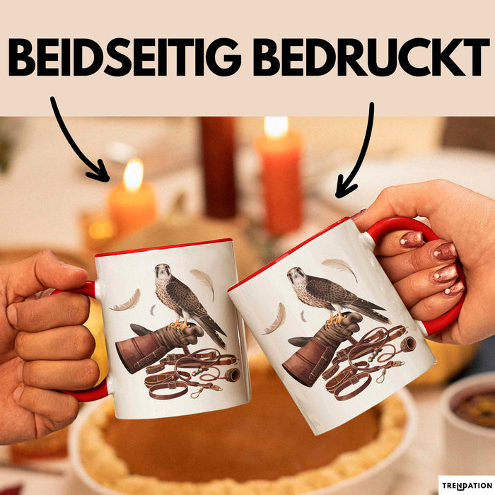 Falke Adlerei Enthusiast Tasse Geschenk Lustige Geschenkidee Spruch Für Greifvogel Fans Rot Trendation
