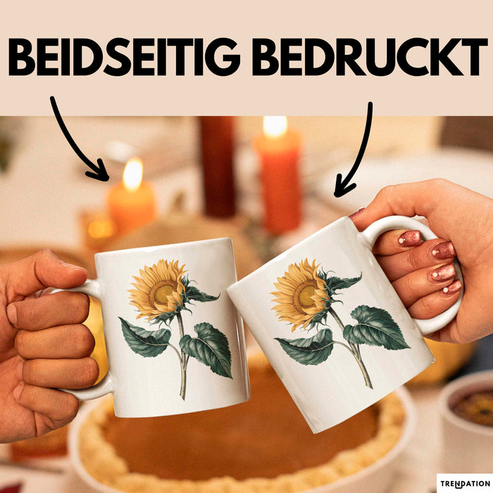 Sonnenblume Pflanze Tasse Geschenk Lustige Geschenkidee Weiß Trendation