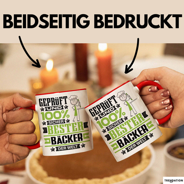 Bäcker Geschenk Lustiger Spruch für Bäcker Geschenkidee Bester Bäcker Der Welt Rot Trendation