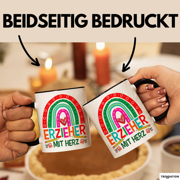 Erzieher Mit Herz Tasse Lustiges Geschenk Für Kindergarten Erzieher Mann Trendation