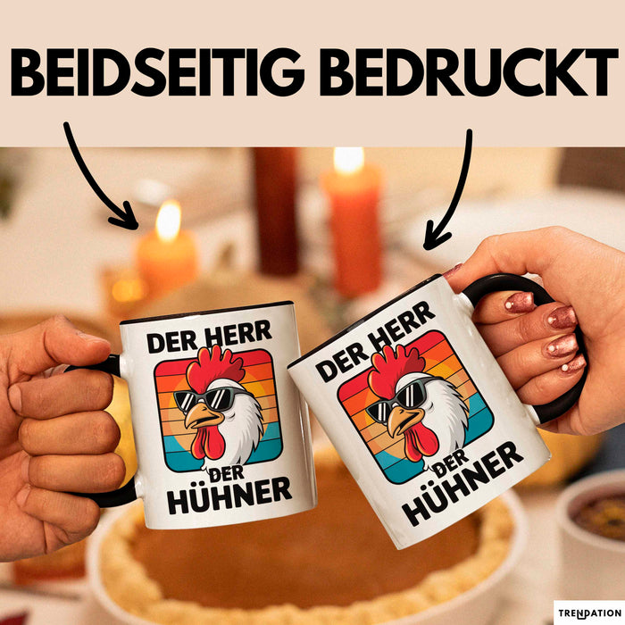Huhn Tier Bauer Tasse Becher Geschenk Lustige Geschenkidee Spruch Der Herr Der Hühner Trendation